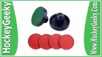 Blue Air Hockey Pushers Set of 2 and 4 Red Pucks Review