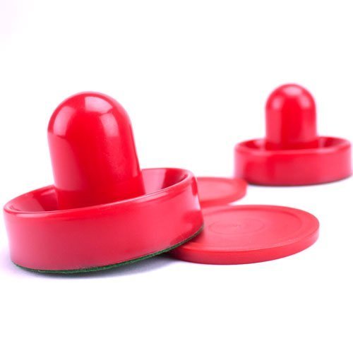 Ellen Tools Set of 2 Red Air Hockey Pushers and 4 Red Pucks 
