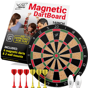 Fun-Adams-Magnetic-Dartboard-16-inch-with-Safe-Precision-Darts