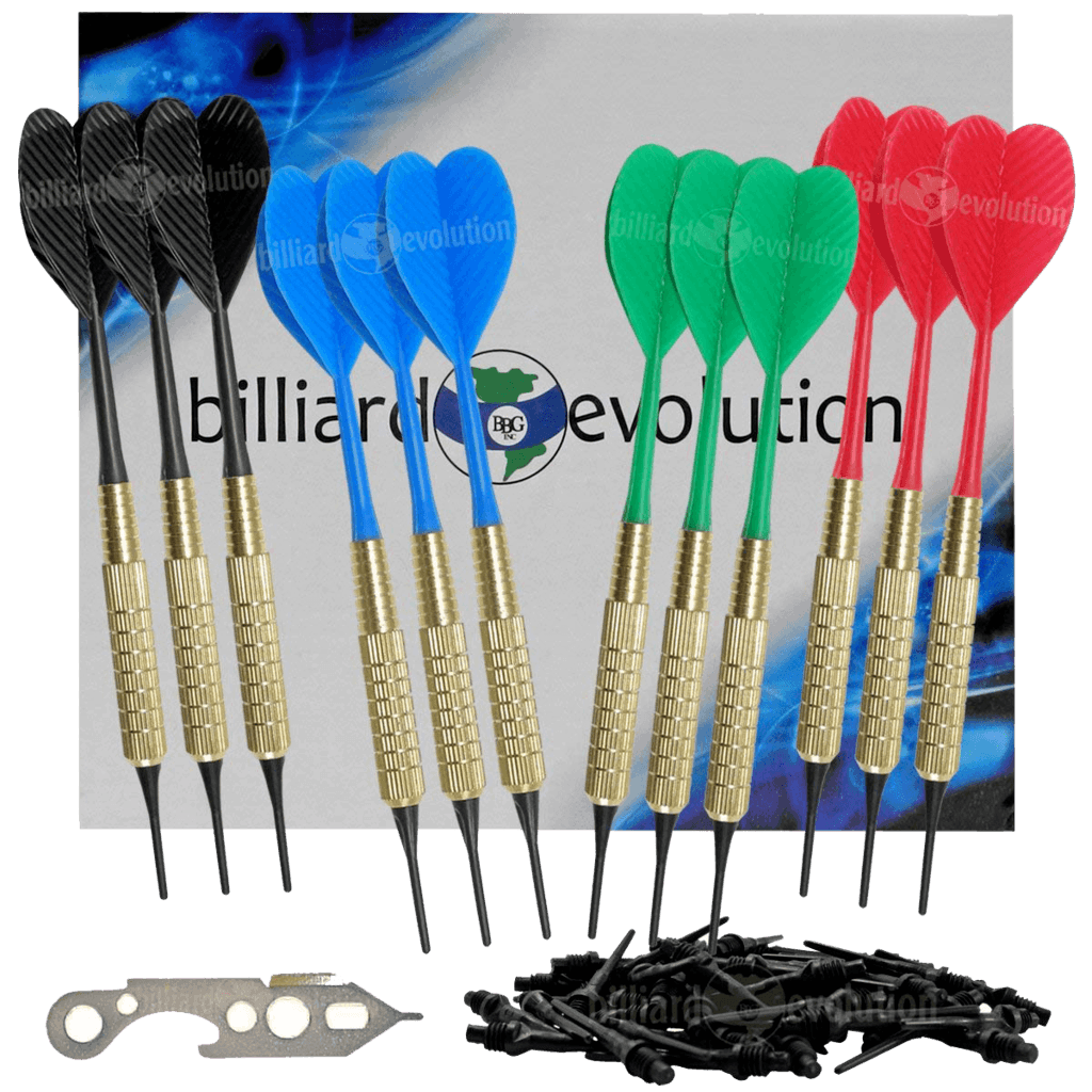 Set of Twelve Brass 2ba 16gm Soft Tip Bar Darts